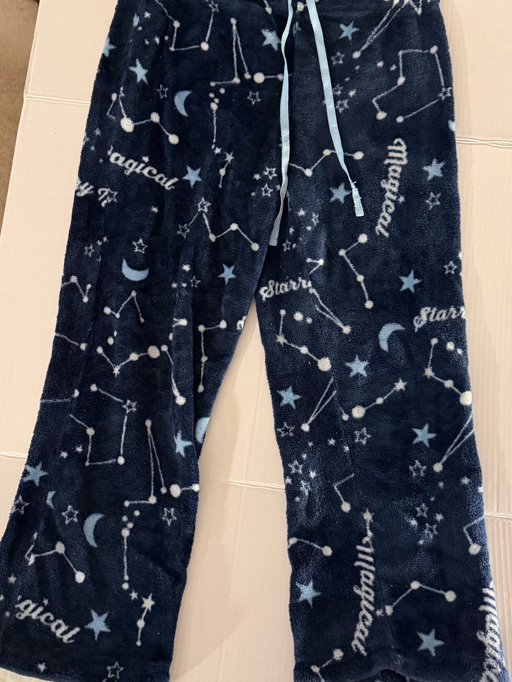 Women’s  Navy Constellation Fleece Pajama Pants - Blue